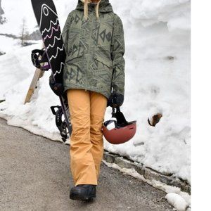 Roxy Tan Snow Pants Creek Softshell Fitted Snow Pants Size Small Juniors